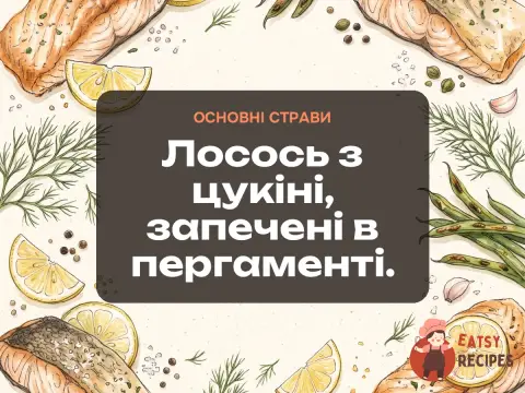 Лосось з цукіні, запечені в пергаменті.