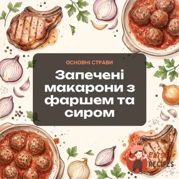 Запечені макарони з фаршем та сиром
