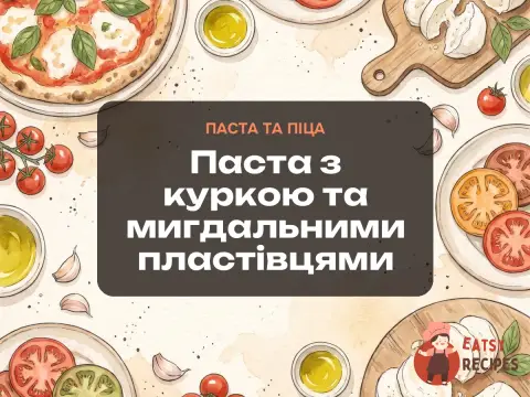 Паста з куркою та мигдальними пластівцями
