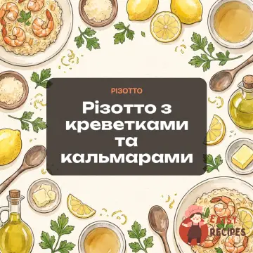 Різотто з креветками та кальмарами