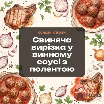 Свиняча вирізка у винному соусі з полентою
