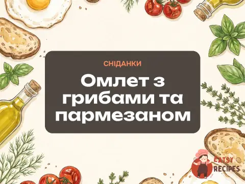 Омлет з грибами та пармезаном