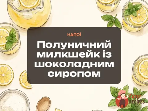 Полуничний милкшейк із шоколадним сиропом