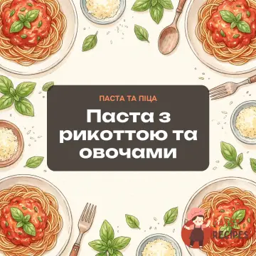 Паста з рикоттою та овочами