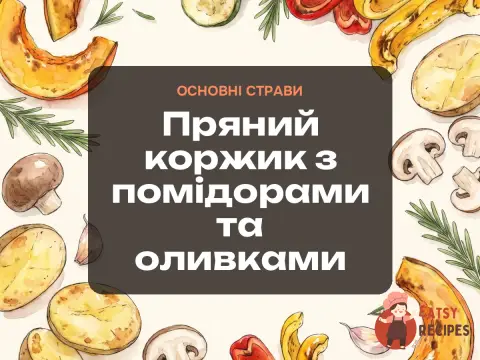 Пряний коржик з помідорами та оливками
