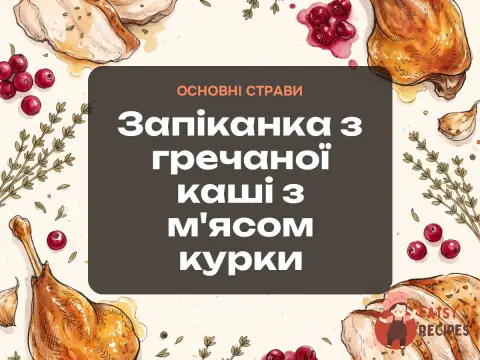Запіканка з гречаної каші з м'ясом курки
