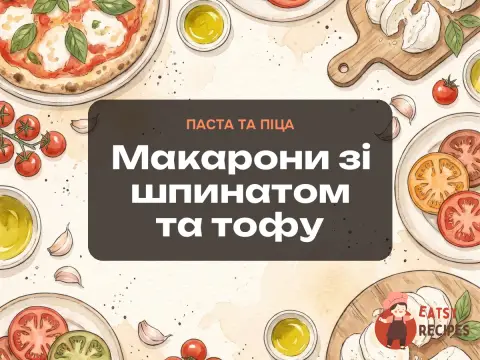 Макарони зі шпинатом та тофу