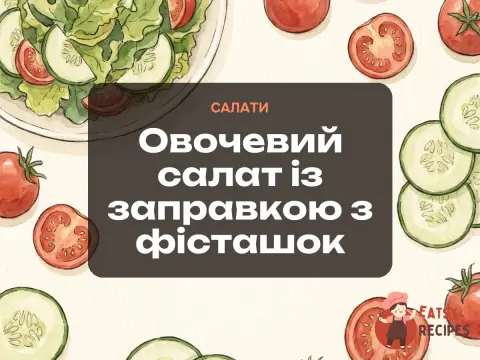 Овочевий салат із заправкою з фісташок