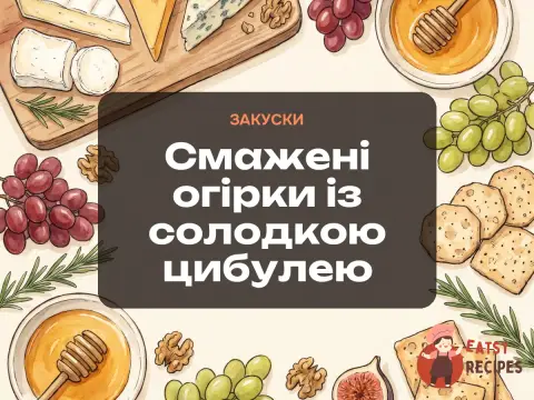 Смажені огірки із солодкою цибулею