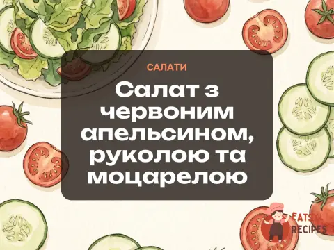 Салат з червоним апельсином, руколою та моцарелою