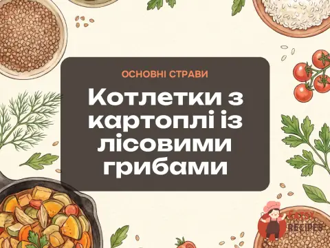 Котлетки з картоплі із лісовими грибами