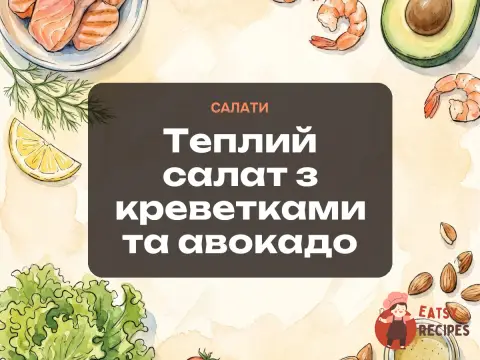 Теплий салат з креветками та авокадо
