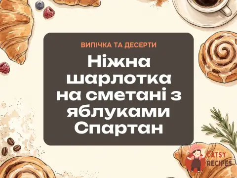 Ніжна шарлотка на сметані з яблуками Спартан