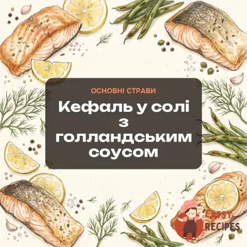 Кефаль у солі з голландським соусом