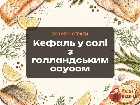 Кефаль у солі з голландським соусом