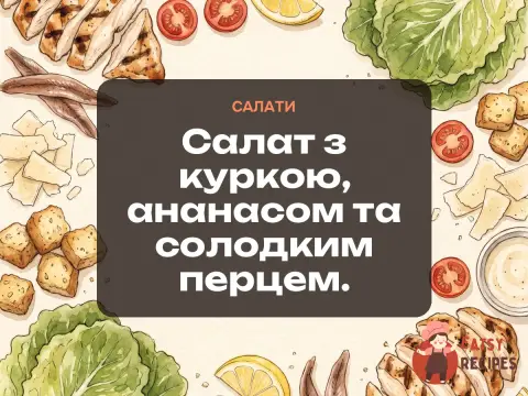 Салат з куркою, ананасом та солодким перцем.