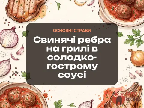 Свинячі ребра на грилі в солодко-гострому соусі