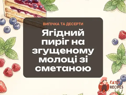 Ягідний пиріг на згущеному молоці зі сметаною