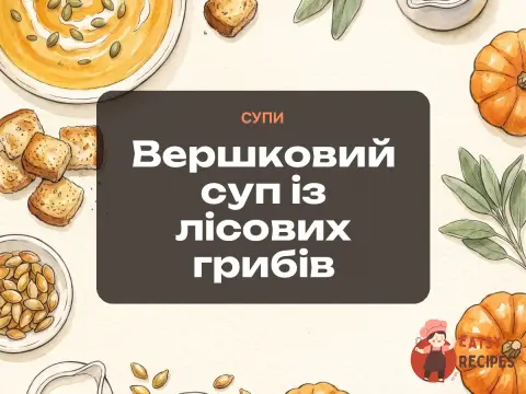 Вершковий суп із лісових грибів