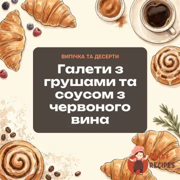 Галети з грушами та соусом з червоного вина