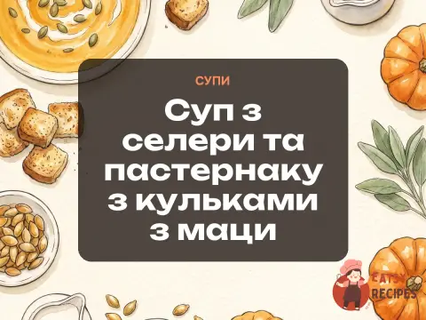 Суп з селери та пастернаку з кульками з маци