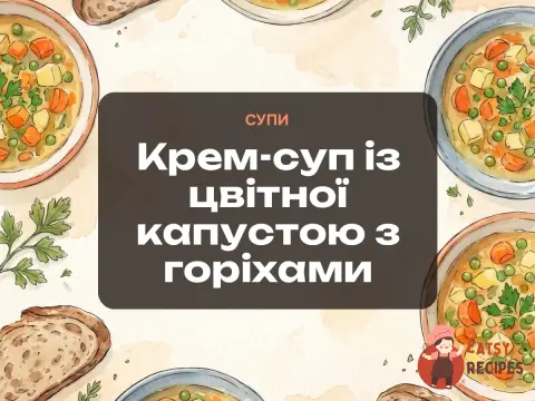 Крем-суп із цвітної капустою з горіхами