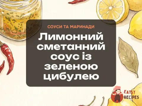 Лимонний сметанний соус із зеленою цибулею