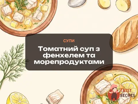 Томатний суп з фенхелем та морепродуктами