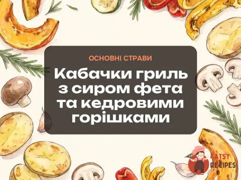 Кабачки гриль з сиром фета та кедровими горішками