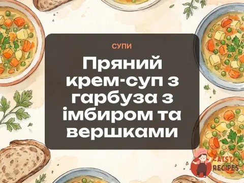 Пряний крем-суп з гарбуза з імбиром та вершками