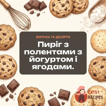 Пиріг з полентами з йогуртом і ягодами.