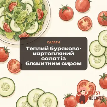 Теплий буряково-картопляний салат із блакитним сиром