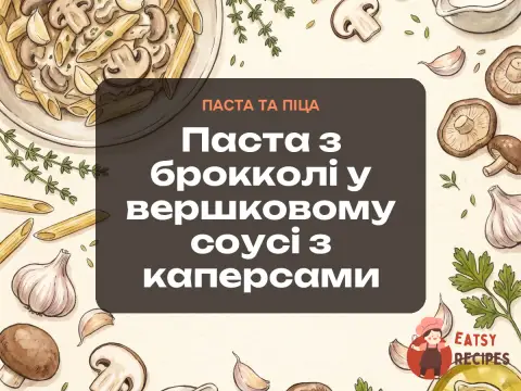 Паста з брокколі у вершковому соусі з каперсами