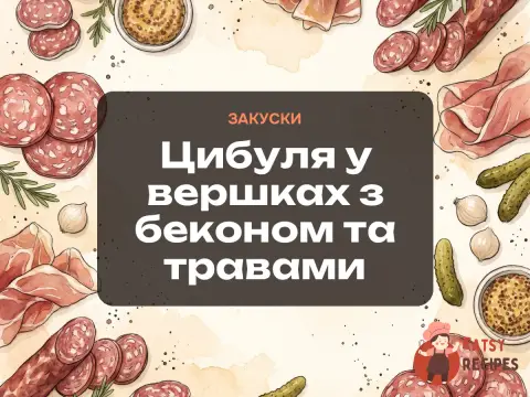 Цибуля у вершках з беконом та травами