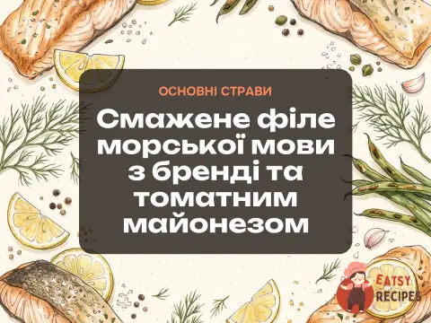 Смажене філе морської мови з бренді та томатним майонезом