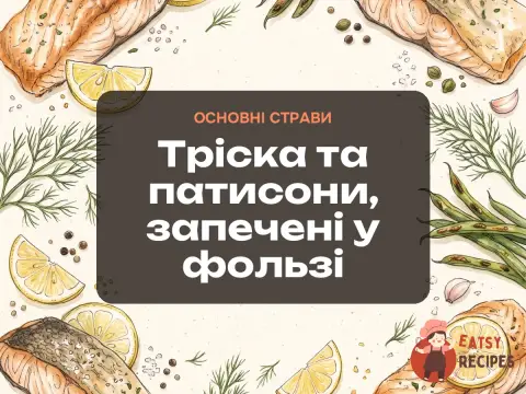 Тріска та патисони, запечені у фользі