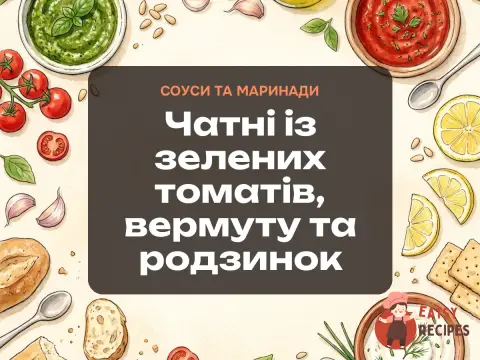 Чатні із зелених томатів, вермуту та родзинок
