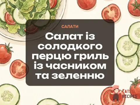 Салат із солодкого перцю гриль із часником та зеленню