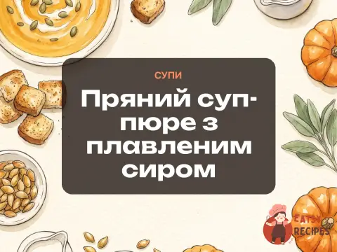 Пряний суп-пюре з плавленим сиром