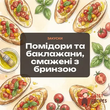 Помідори та баклажани, смажені з бринзою