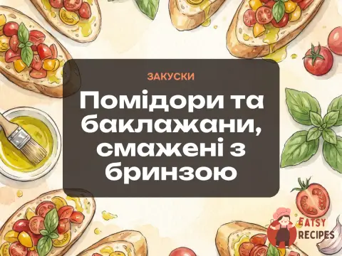 Помідори та баклажани, смажені з бринзою