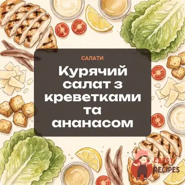 Курячий салат з креветками та ананасом