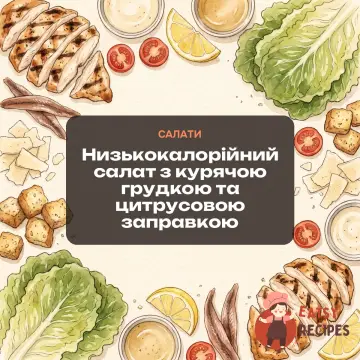 Низькокалорійний салат з курячою грудкою та цитрусовою заправкою
