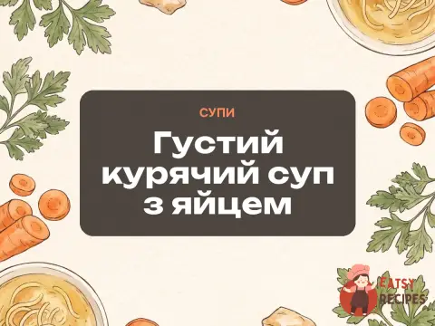 Густий курячий суп з яйцем