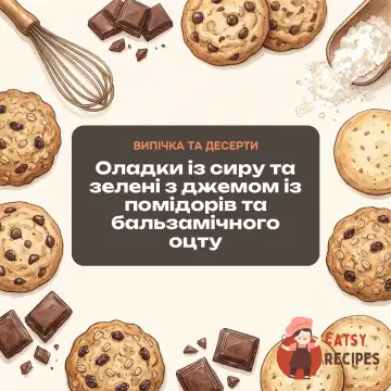 Оладки із сиру та зелені з джемом із помідорів та бальзамічного оцту