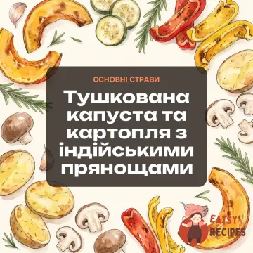 Тушкована капуста та картопля з індійськими прянощами