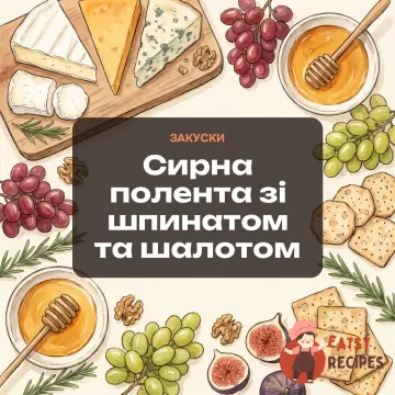 Сирна полента зі шпинатом та шалотом