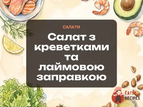 Салат з креветками та лаймовою заправкою
