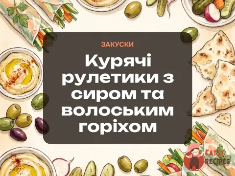 Курячі рулетики з сиром та волоським горіхом
