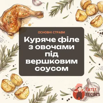 Куряче філе з овочами під вершковим соусом